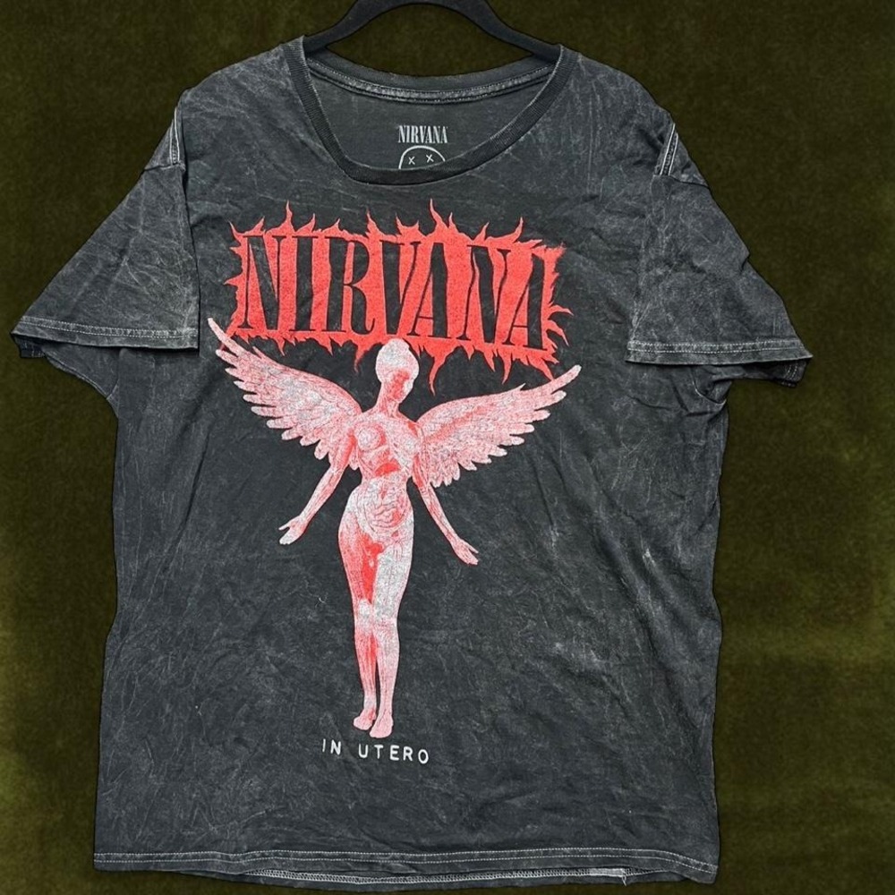 Nirvana In Utero Acid Wash Graphic Tee (Modern L/XL)